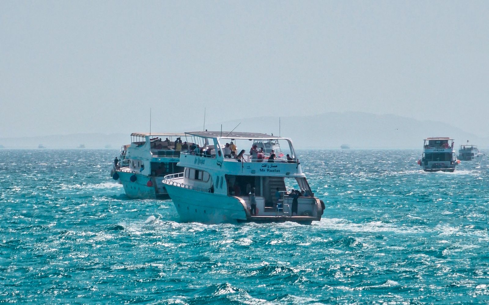 A tour boat on the Sea of Cortez