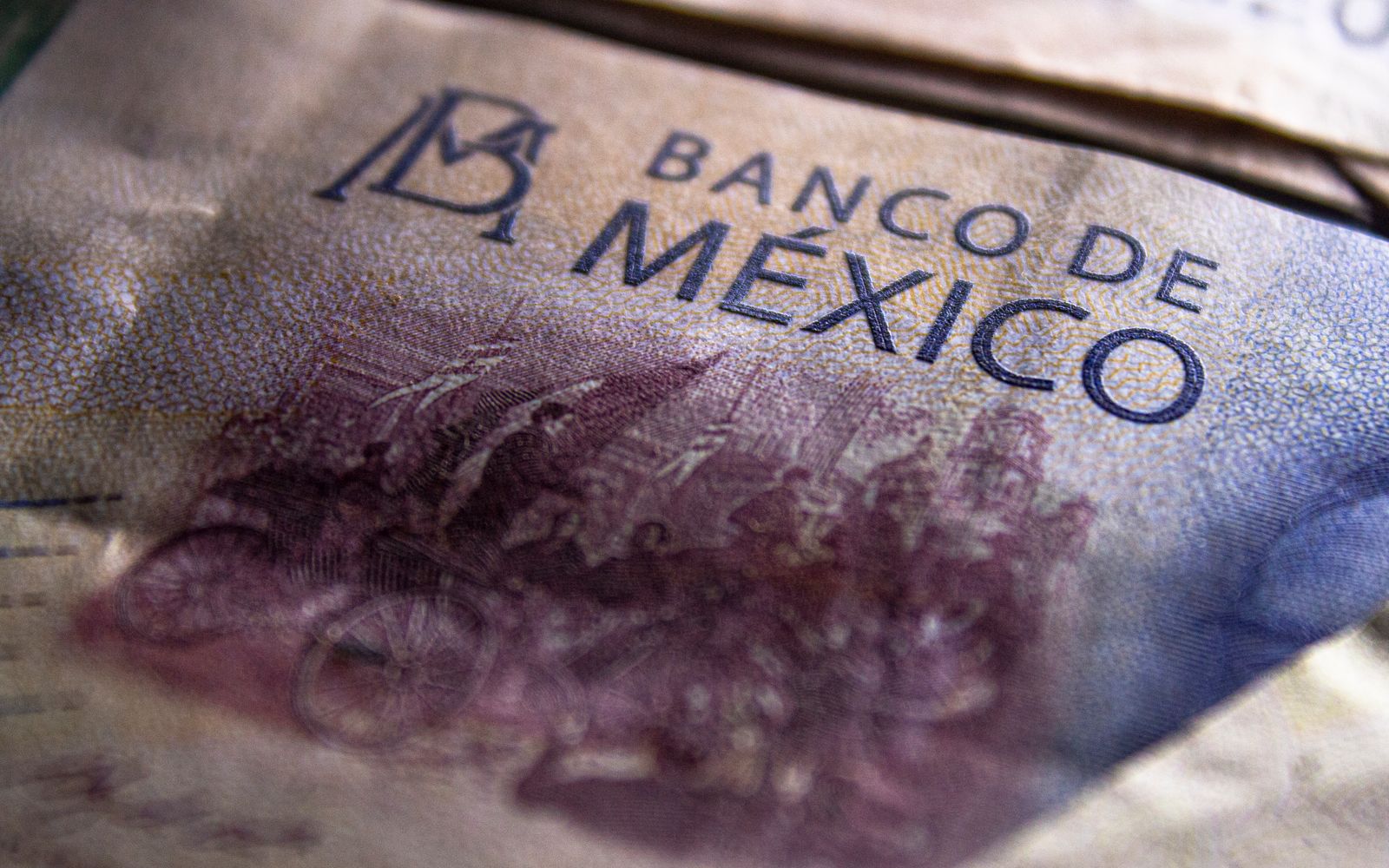 Mexican peso banknotes and coins