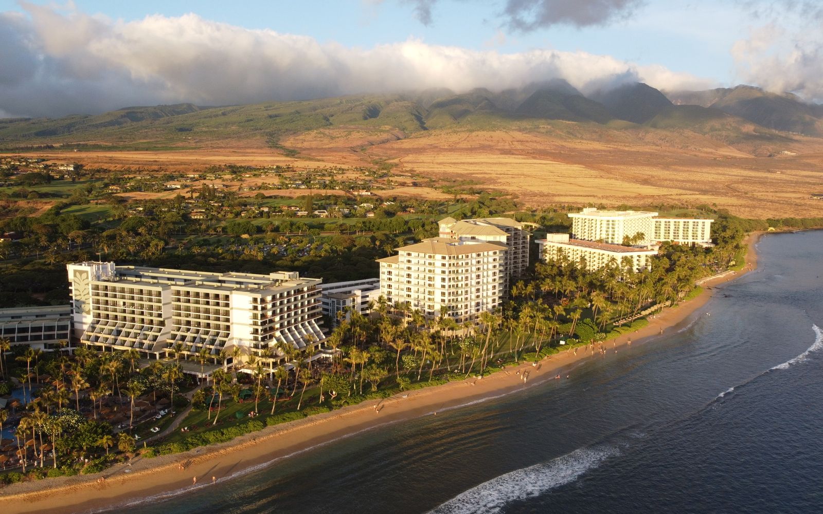 Resorts along the Los Cabos coast from above